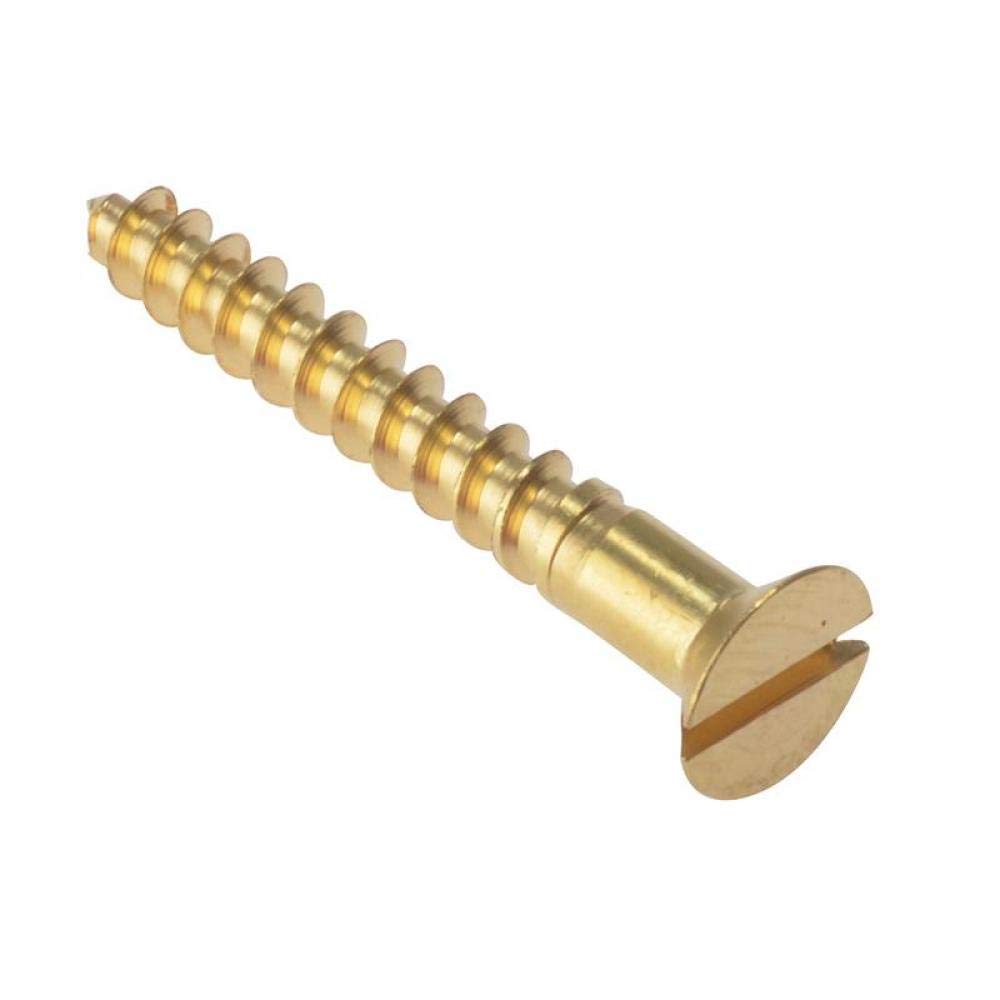 ForgeFix Wood Screws - Solid Brass | 1" x 8 | Countersunk | Box 200
