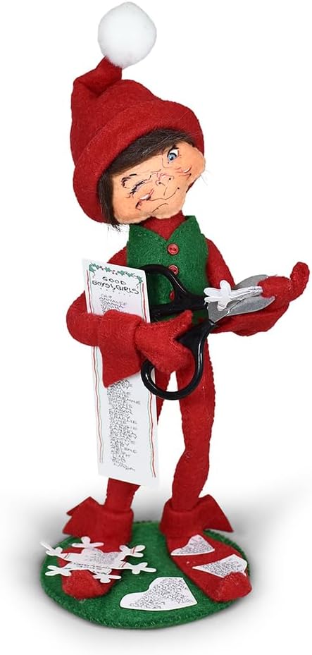 Annalee Naughty Snowflake Maker Elf, 9 inch Collectible Figurine