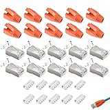 connecter prise rj45 [Haute Compatibilité Réseau] Conçus pour câbles de pose Cat7 et Cat6A blindés, ces connecteur RJ45 sans outil assurent une performance réseau optimale. Compatibles avec fils individuels de 26AWG pour une connexion stable et fiable.