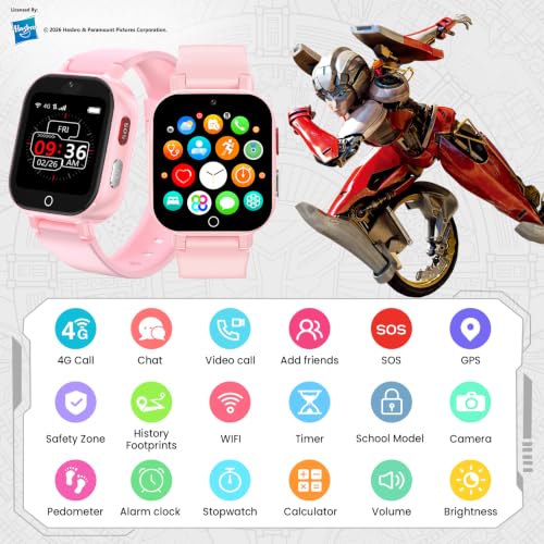Transformers Smartwatch Kinder mit Videoanruf, IP68 Wasserdicht Schulmodus – Ansicht 2