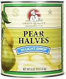Chefs Quality Pear Halves In Light Syrup, 106 Ounce