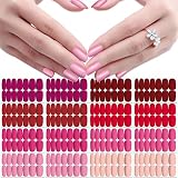 JERCLITY 224 Pieces 16 Sheets Matte Color Nail Polish Strips Nail Wraps with Nail File Self-Adhesive