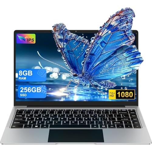 HUQPPQ Laptop 14 Inch Laptop Computer 8GB RAM 256GB SSD Storage(TF Card 512GB-1TB) N4020 Processor(Up to 2.8GHz) PC Notebook with USB WiFi BT4.2 Wireless Mouse & Keyboard Stickers-Silver