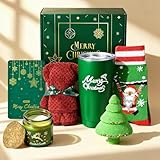 Picture of Honxicur Christmas Gifts for Women Men,Merry Christmas Gifts for Female Friends,Relaxing Bath Gifts Box Scented Candles Insulated Wine Tumbler Gifts Set for Wife Best Friend Sister Mom