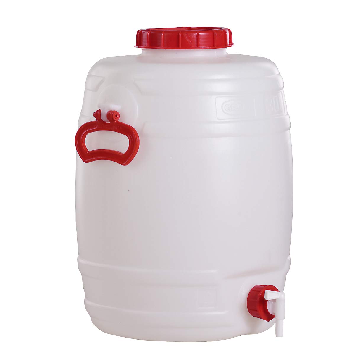 Tonnelet Plastique 30L Blanc - Parfait Pour Fermenter Cidre, Vin & Jus De Fruits | Bouchonnerie Jocondienne SOT30