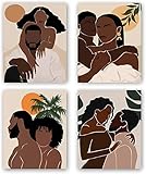 Wall Art Posters of Black Kings And Queens，African American Canvas Art Print,Abstract Boho Wall Art
