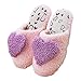 Kentop Chaussons en peluche pour femme en coton Forme de cœur Home Chaussons pour l'automne et l'hiver, Peluche, lilas, 36-37
