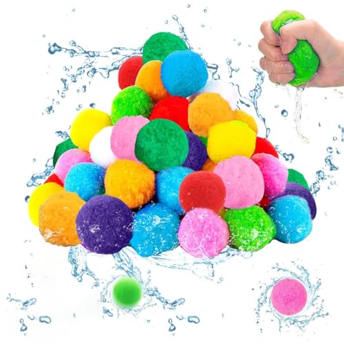 Bolas Bombas de Agua, 45 Piezas Globos de Agua Reutilizables, Multicolores Bombas de Agua para Niños y Adultos, Bolas de agua para Piscina y Playa, juegos de batalla de agua