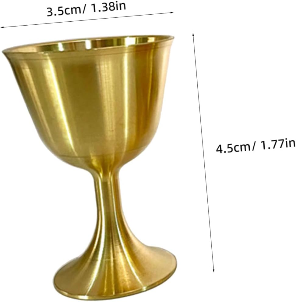 POPETPOP 2pcs Decorative Brass Copper Cup Goblets for Xmas Temple Offerings