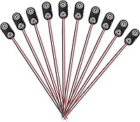 9V Batterieclip 10 Pcs 9V Batterie Anschluss Kabel 9V Batterie Clip Anschluss mit 15cm Anschlusskabel Batterie Snap Anschluss I-Typ Batterie Clip für 9 Volt-Blocks Batterie Schnappverbinder