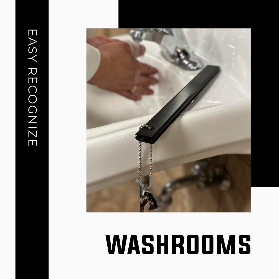 Commercial Grade Large Heavy-Duty Long Keychain for Homes and Public Restrooms