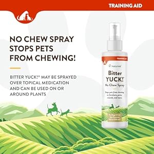 NaturVet Bitter Yuck! No Chew Spray for Dogs, Cats, and Horses Pet Training Spray, Liquid, Made in The USA, 8 Ounce