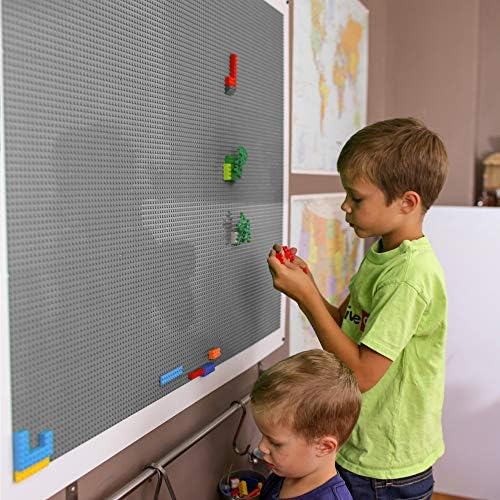 Miniatura 2 de Creative QT Panel de pared sensorial, 34 x 44 pulgadas, color gris, pared de juego de ladrillos de construcción para actividades infantiles y juegos