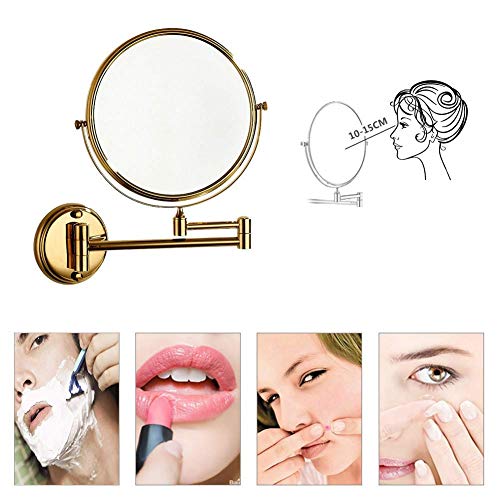Miroir de maquillage mural extensible 20,3 cm avec grossissement 3X - 5