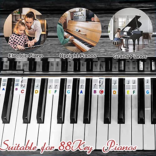 NAUXIU Autocollants amovibles pour clavier de piano 61 touches 88 touches G6I9 - Les Beatles, Paul McCartney, John Lennon, RIngo Starr, George Harrison NAUXIU Autocollants amovibles pour clavier de piano 61 touches 88 touches G6I9 – Image 5