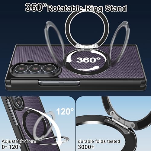 Eastcoo for Samsung Galaxy z Trifold Case, Magnetic Cases Compatible with MagSafe, Technical Fabric Carbon Fiber Design with 360 Ring Stand,Skin-Feel Shockproof PC Phone Cover with Screen Protector by Eastcoo - Used condition - Image 3