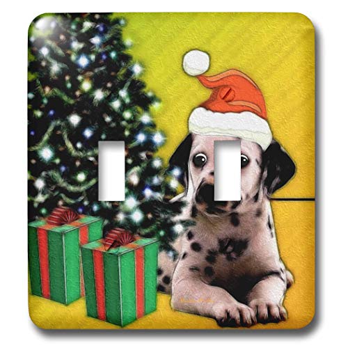 Interrupteur double dalmatien 3dRose lsp_23398_2 plastique mural