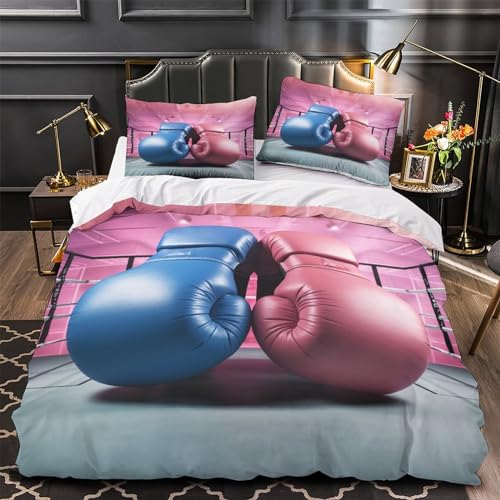 Housse de couette 220x240 gant de boxe avec parure de lit 3 pièces - 4