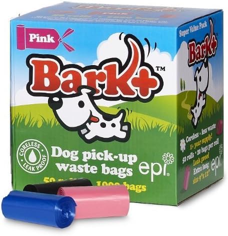 Dog Waste Poop Bags, 1000 Count, Pink by Bark+