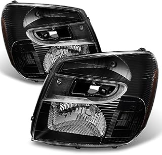 AKKON - For Chevy Equinox SUV Black Headlights Headlamps Front Lamps Replacement Left + Right Pair set