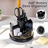 deli Office Supplies Set, 1045 Pcs-Desk Accessory Organizer Kit, Stapler Set, Rotating Multi-Functional Pen Holder, Tape Dispenser, Pens, Binder Clips, Sharpener, Scissor, Eraser, Black
