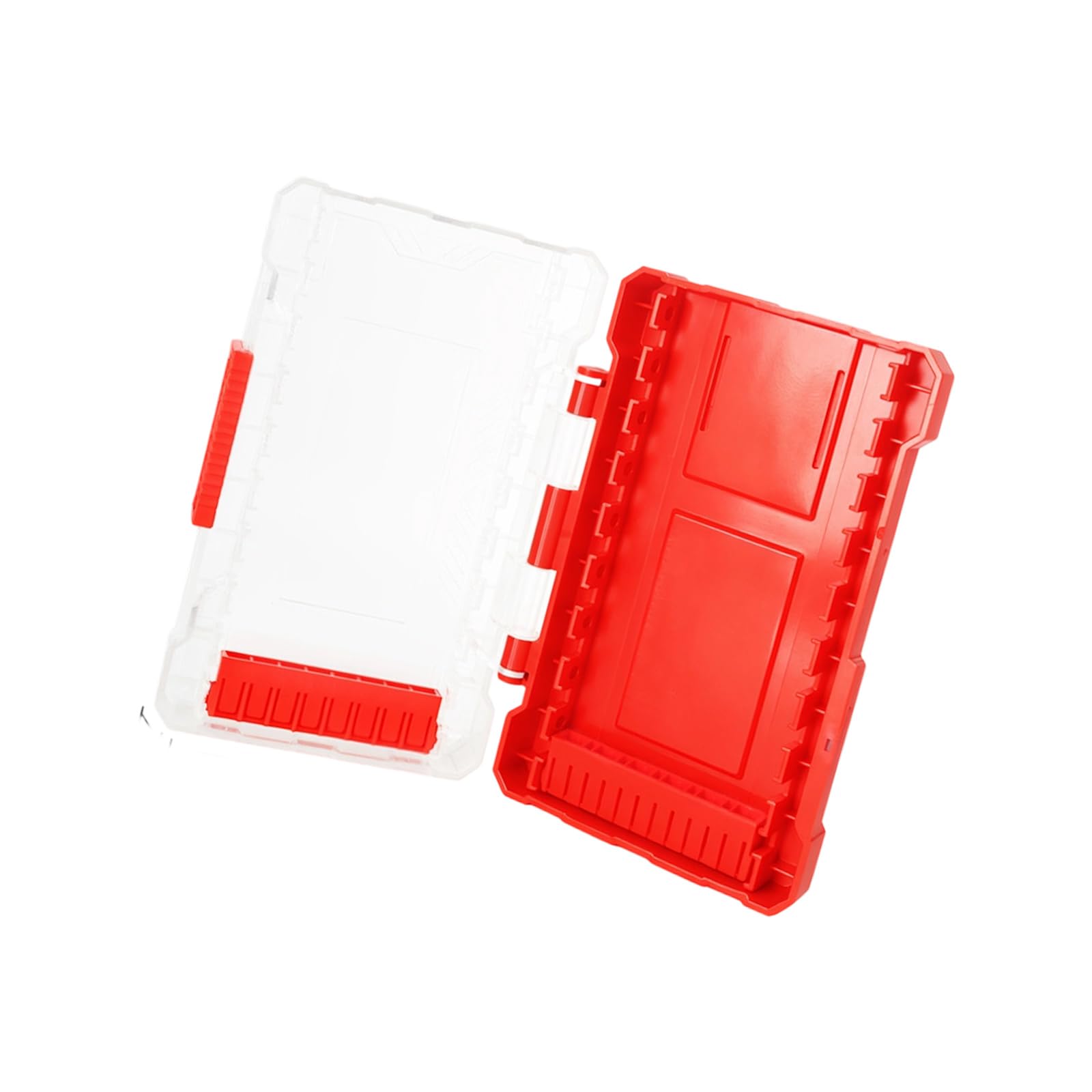 Pffiocix Large Red Tool Bit Holder Box Case Heavy Duty Construction Quick Access Design Safe Storage Place For Electricians Carpenter Workshop Professional Tool Organizer
