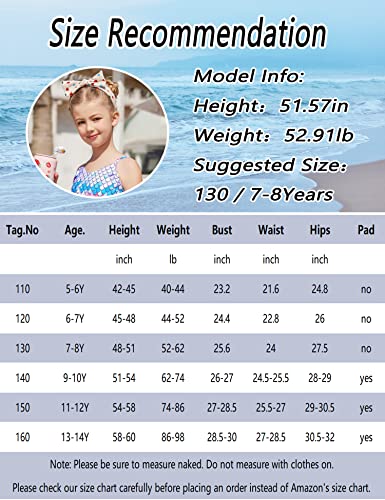 Arshiner Girl's 2 Piece Swimsuits Flounce Printed Bikini Bathing Suit For 13-14 Years Red #TOP5
