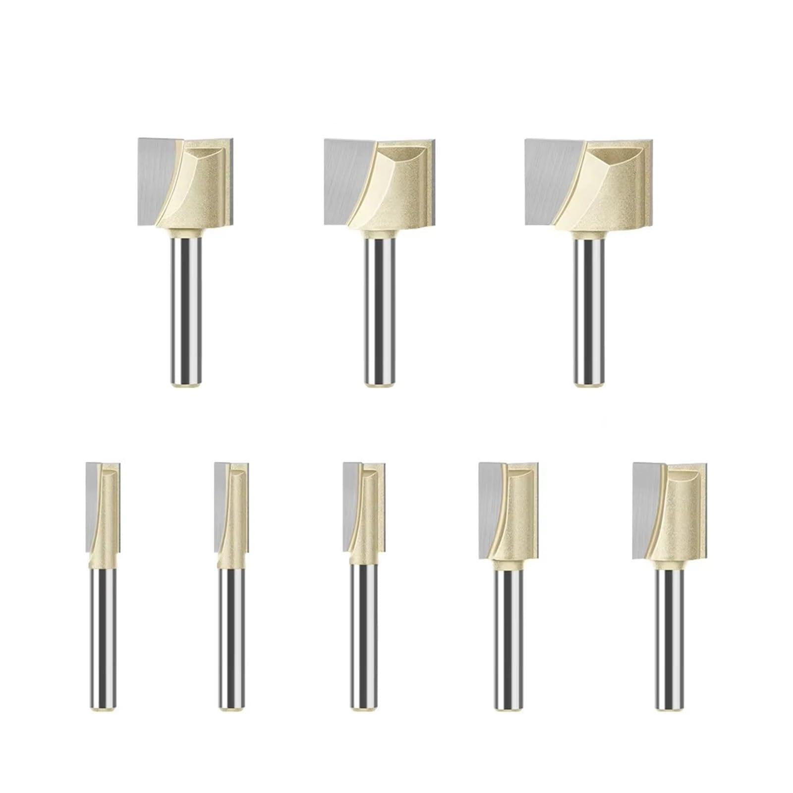 1/8 szt. Frez trzpieniowy klasy 6 mm 12 mm do drewna z węglika wolframu, do czyszczenia dolnego bitu, zestaw narzędzi do obróbki drewna Fresa ﻿(8Pcs 6mm Shank)