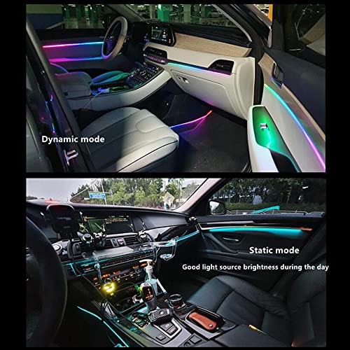 Car Interior Led Ambient Lighting, Symphony Rgb Car Led Strip Light, 6 In 1 With 204 Inches Acrylic Fiber Optic, Multicolor Ambient Lighting Kits, Music Sync Rhythm,Sound Active Function #TOP3