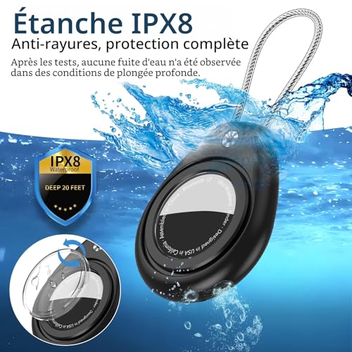Porte-clef Air Tag antichoc Aimtel résistant à l'eau pour collier de chien