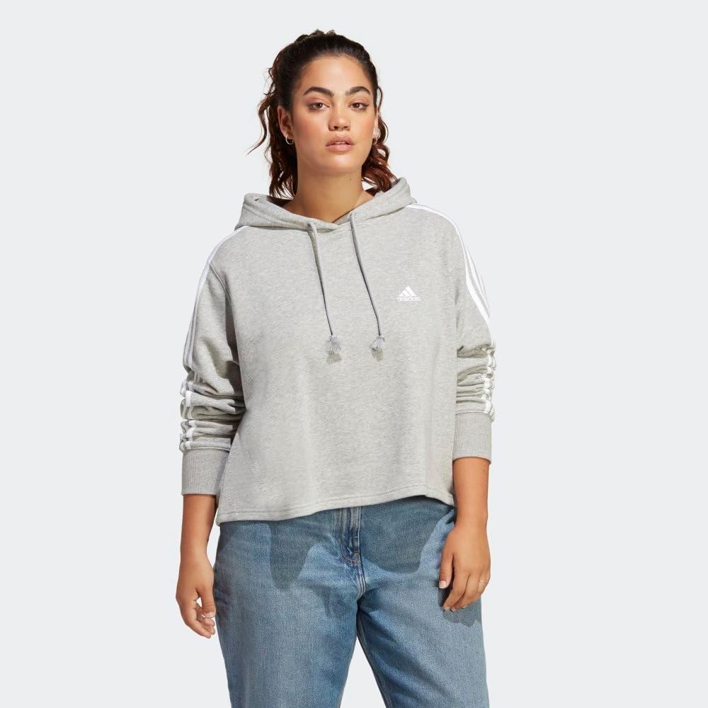 adidas Essentials 3-Stripes Cropped Hoodie Women's - Image 4
