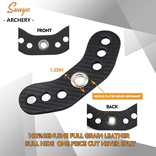 Sunya Archery Bow Wrist Sling, Paracord Strap Comfortable On Hand.fit Bow Stabilizer. Full Grain Leather Yoke With Carbon Fiber Texture. (Ds Dark Camo Cb) #TOP5