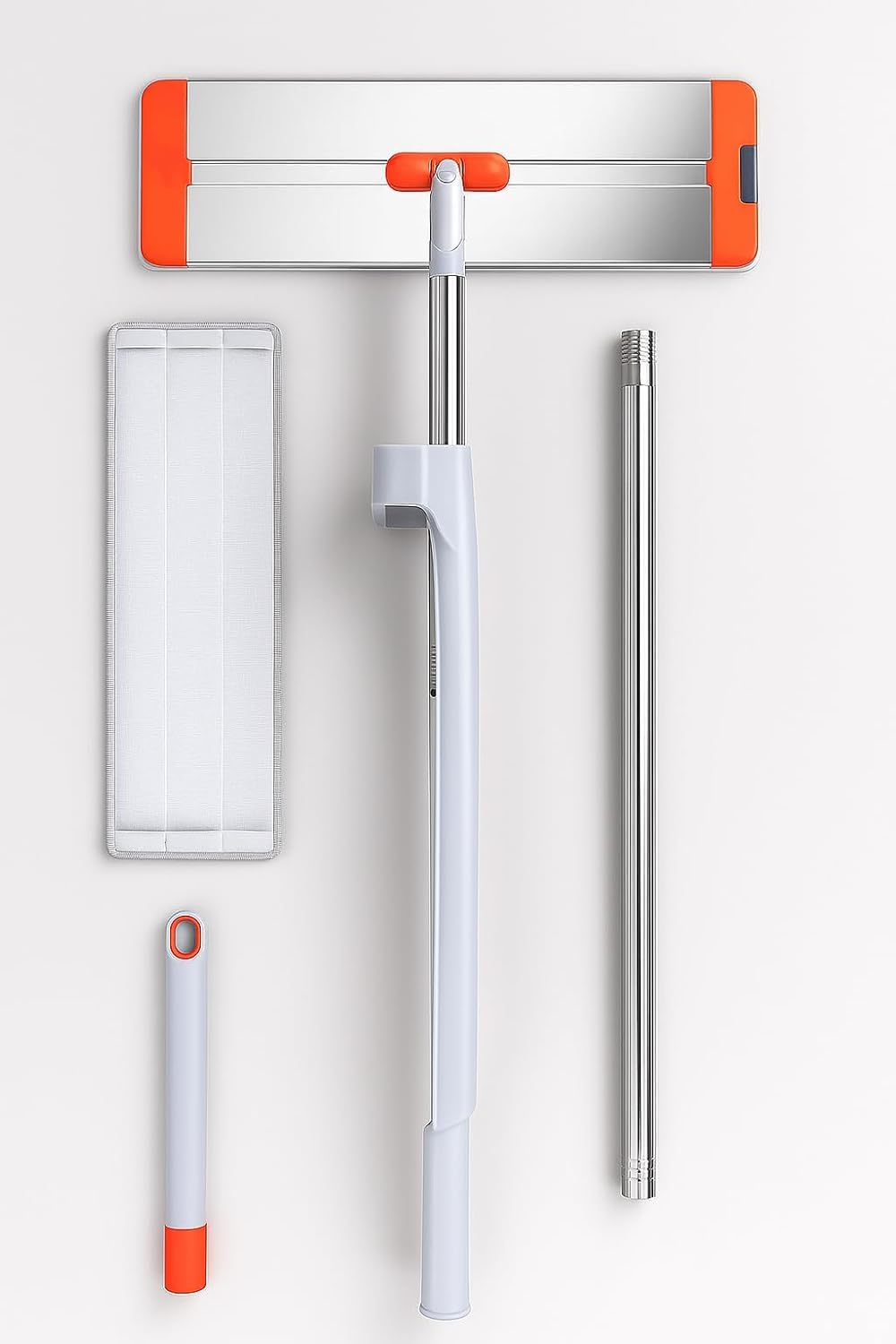 Wallinstik Flat Microfiber Magic for Floor Cleaning,Home Hands Free Squeeze Mop for Floor, Slider Squeeze Mop, Stainless-Steel Handle Squeeze Flat 360 Hands Free and Microfiber Refill mop -1Pcs