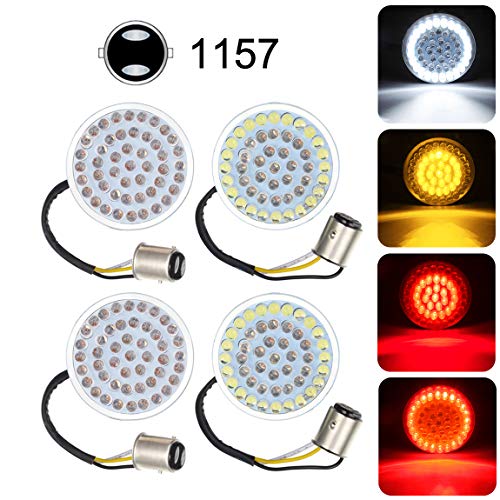 PBYMT Turn Signal Light LED Bulb 1157 Front Rear Running Tail Light 2 Inches Bullet Style Compatible for Harley Touring Road King Street Electra Glide 1986-2020