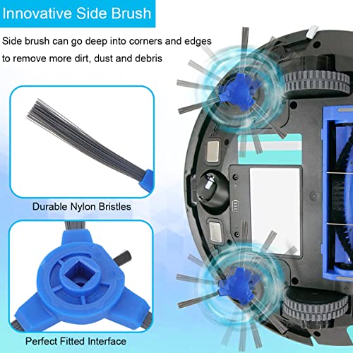 EATBALE Accessories Kit for Eufy Robovac 11S Max, Robovac 15C Max, Robovac 30C Max, G20, G30, G30 Edge, G10 Hybrid Robotic Vacuum Cleaner, Replacement Part 1 Main Brush, 8 Side Brushes, 4 Filters - Image 2