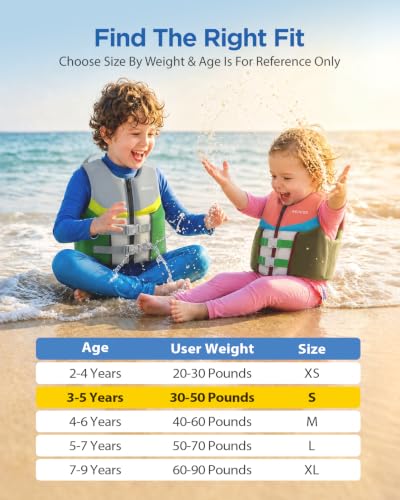 AEOCOO Toddler Swim Vest for 40-60 Pounds, Kids Pool Floaties Vest 4-6 Year Old, Puddle Swim Jumper Buoyancy Jacket, Boys, Girls, Niños, Coral Paradise - image 3