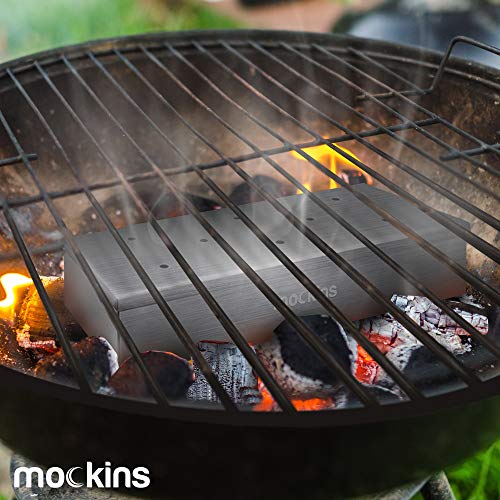 Nevlers 8.8" X 3.5" X 1.5" Stainless Steel Bbq Smoker Box For Grilling Barbecue Wood Chips On Gas Grill Or Charcoal Grills #TOP7