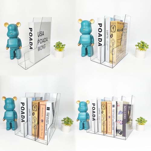 RHONZHAO Suporte de arquivo vertical, pacote com 4 organizadores de documentos de plástico transpare