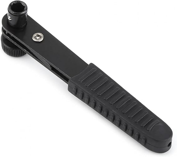 Wrench,1/4 Black Ratchet Wrench Screwdriver Handle for Driver Bits Quick Socket Tool