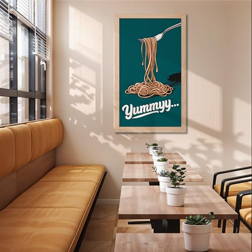 Image of NoWorries Wall art framed painting food posters for cafe decor (Synthetic wood frame) inch300 GSM premium art HD prints inch Wall painting for Home & Kitchen Decor (Pattern illustration)( Set of 1, Framed Painting) (NATURAL, ART-7, 10X19INCHES)