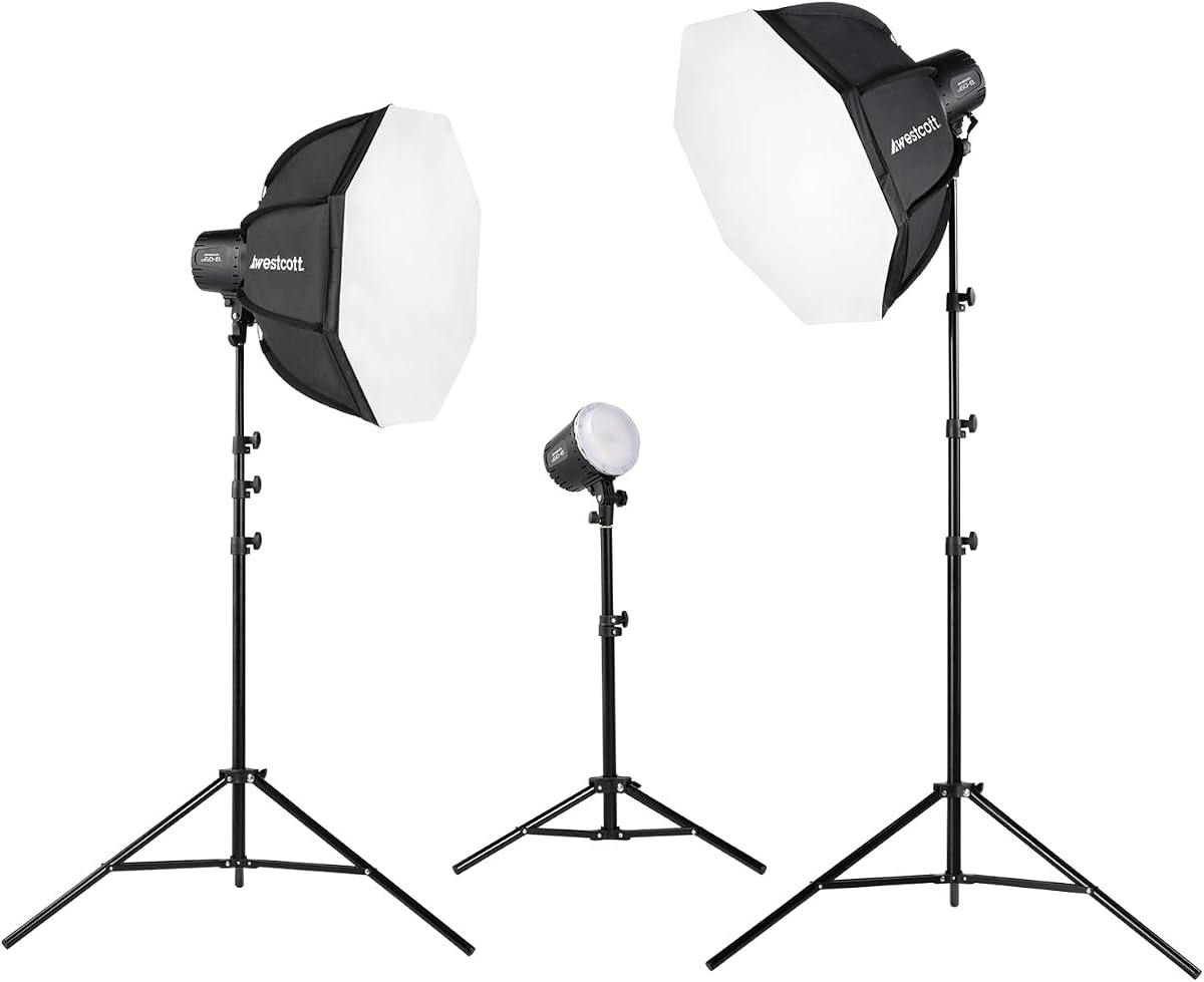 Westcott U60-B Bi-Color LED 3-Light Softbox Kit for Content Creators, Product Photography, Actor Self Tapes, and Interviews | Actor Self Tapes, Product Photography