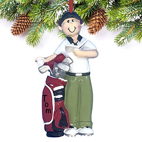 Personalized Golf Christmas Ornament 2022 – Polyresin Male Golfer Ornament – Unique Sports Fan Ornaments – Cool Golf Gifts For Men, Personalized Golf Gifts For Dad, Grandpa – Sports Ornament 2022 #TOP1