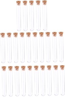 KICHOUSE Science Test Tubes 25pcs Test Tube Hard Wooden Pin Clear Test Tube