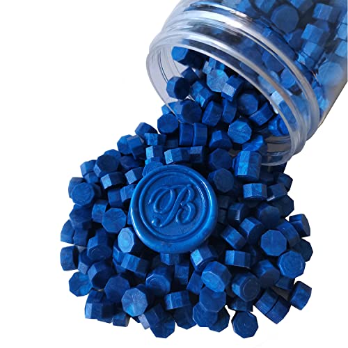 400 Pieces Sealing Wax Beads for Seal Stamp, PORXFLY Waxs Seal Beads Great for Wedding Invitations, Wine Packages,Cards Envelopes, Gift Wrapping (Sapphire Blue)