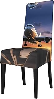 4 Pcs Stretch Dining Chair Covers Removable Washable Chair Slipcovers Protector for Dining Room Kitchen Party - Airport