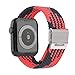 Produktbild Niboow Armband Kompatibel mit Apple Watch Series 7 45mm, Solo Loop Ersatzband Kompatibel mit Apple Watch SE 44mm/Series 6 44mm/Series 5 44mm/Series 4 44 mm/Series 3 42 mm/2 42mm/1 42mm-Schwarz Rot