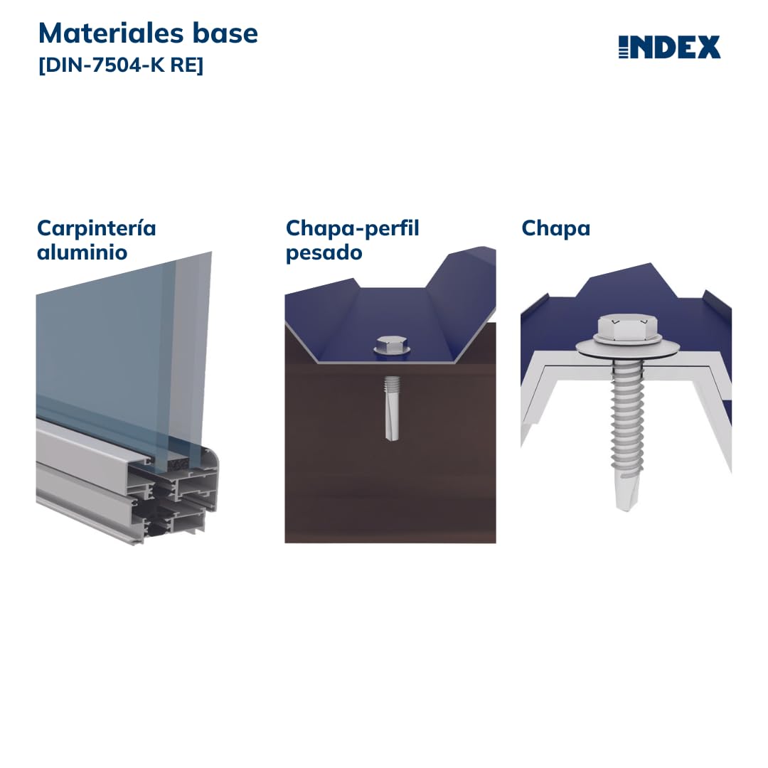 Index ARE4816 Screw Tip Reduced Bit Hex Head 8 mm Zinc Plated 4.8 x 16 - Image 2