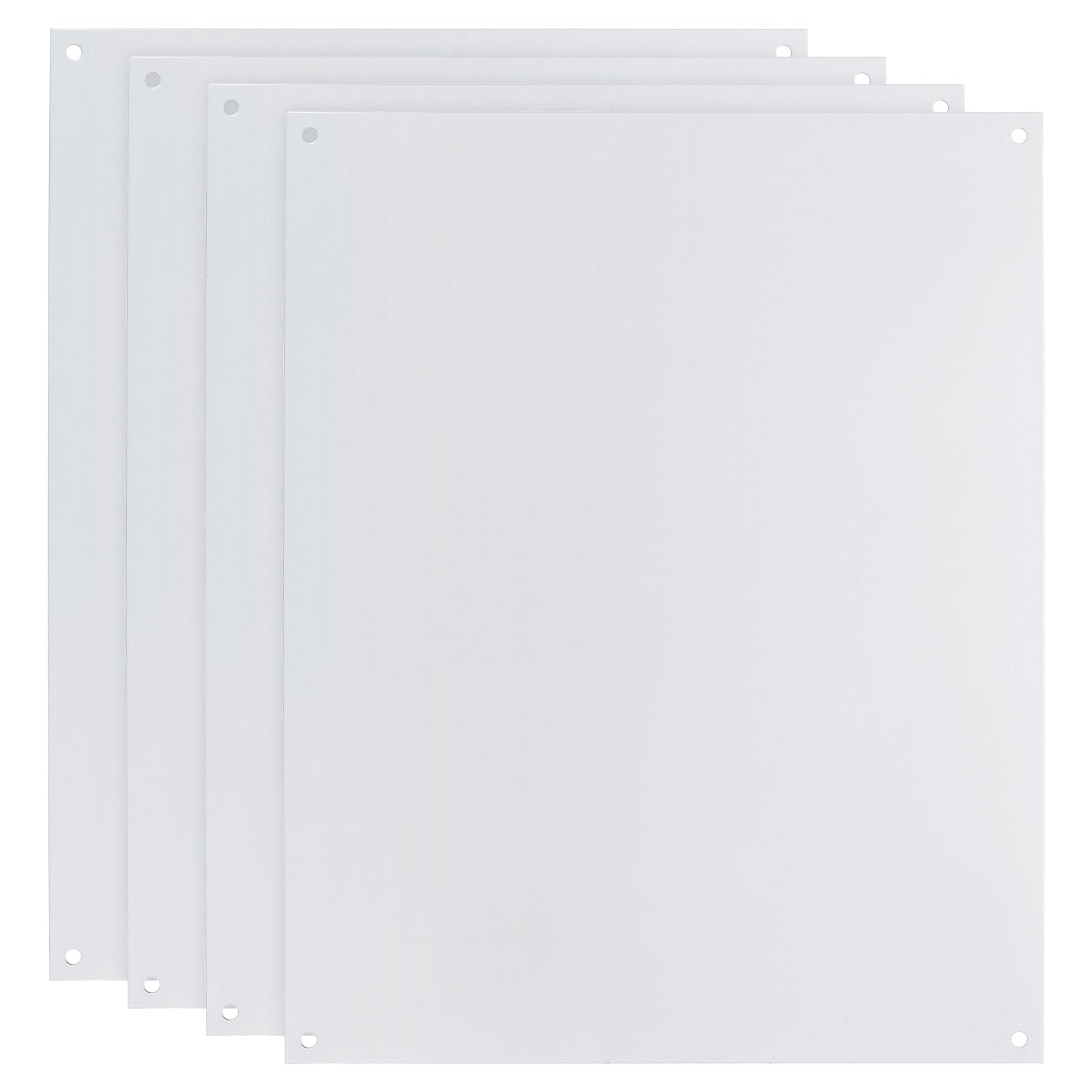 PATIKIL 4 Pcs White Blank Metal Sign, 12.4x9.8" Blank Sublimation Aluminum Signs Write-On Printed Easy Mounting for Heat Transfer Customized Personalized Signs(0.04" Thickness)