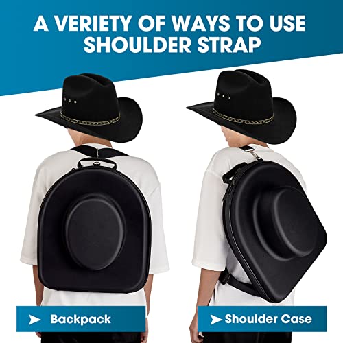 Mosla Hat Box Travel Fedora Case Universal Size Hat Carrier,Sleek Hat Storage Case Easily Straps To Suitcase Or Carried On Shoulders,Travelling Hat Boxes Gift Idea For Men Black #TOP6