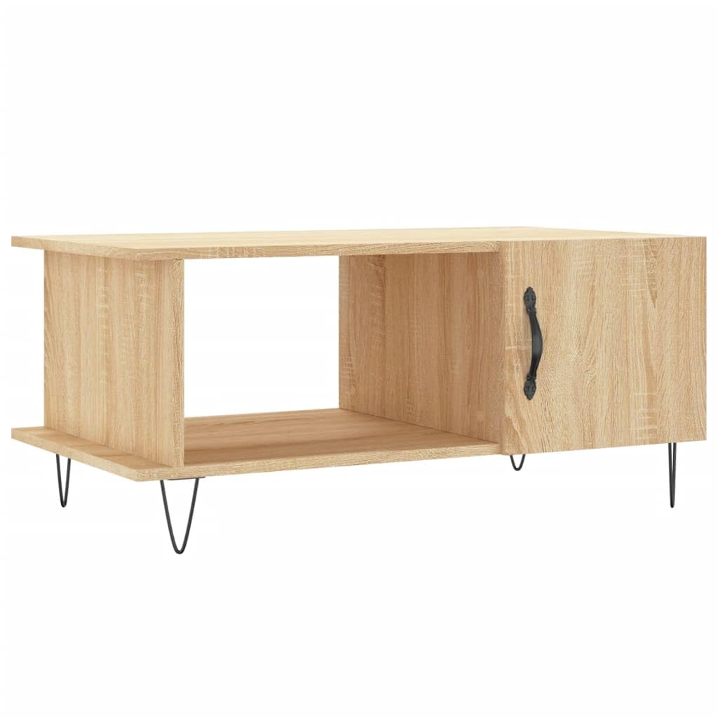 Table basse de salon en bois d'ingénierie finition chêne Sonoma
